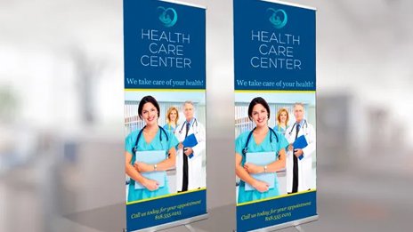 Retractable banners pull out of and retract into an aluminum stand or base for maximum portability. This feature makes these banners the ultimate signage solution for trade shows, events and conferences. Available at The Yard Sign Factory.